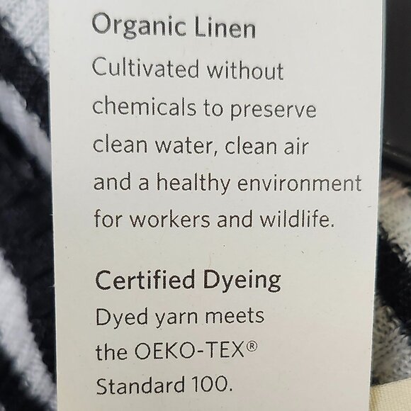 Eileen Fisher Women's Black & White Linen Striped Short Sleeved Top Size M - Picture 4 of 7